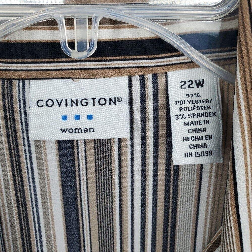 Covington Button Down Blouse Size 22w Womens Brow… - image 3